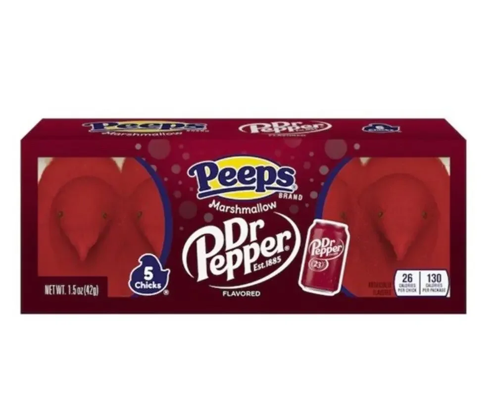 Dr Pepper Flavor Peeps Marshmallow Chicks Lot of 2 Packs of 5- GLUTEN & FAT FREE